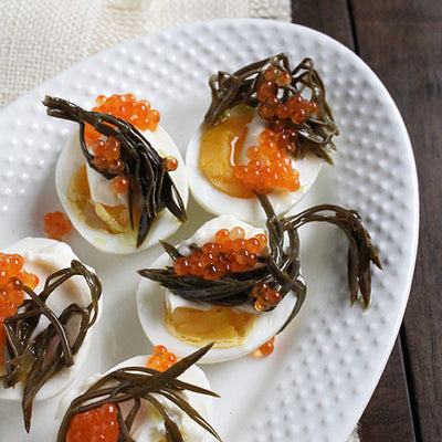 Soft-Boiled Eggs with Sea Fennel & Trout Roe