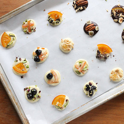 Chocolate Mendiants with Candied Fruit and Nuts