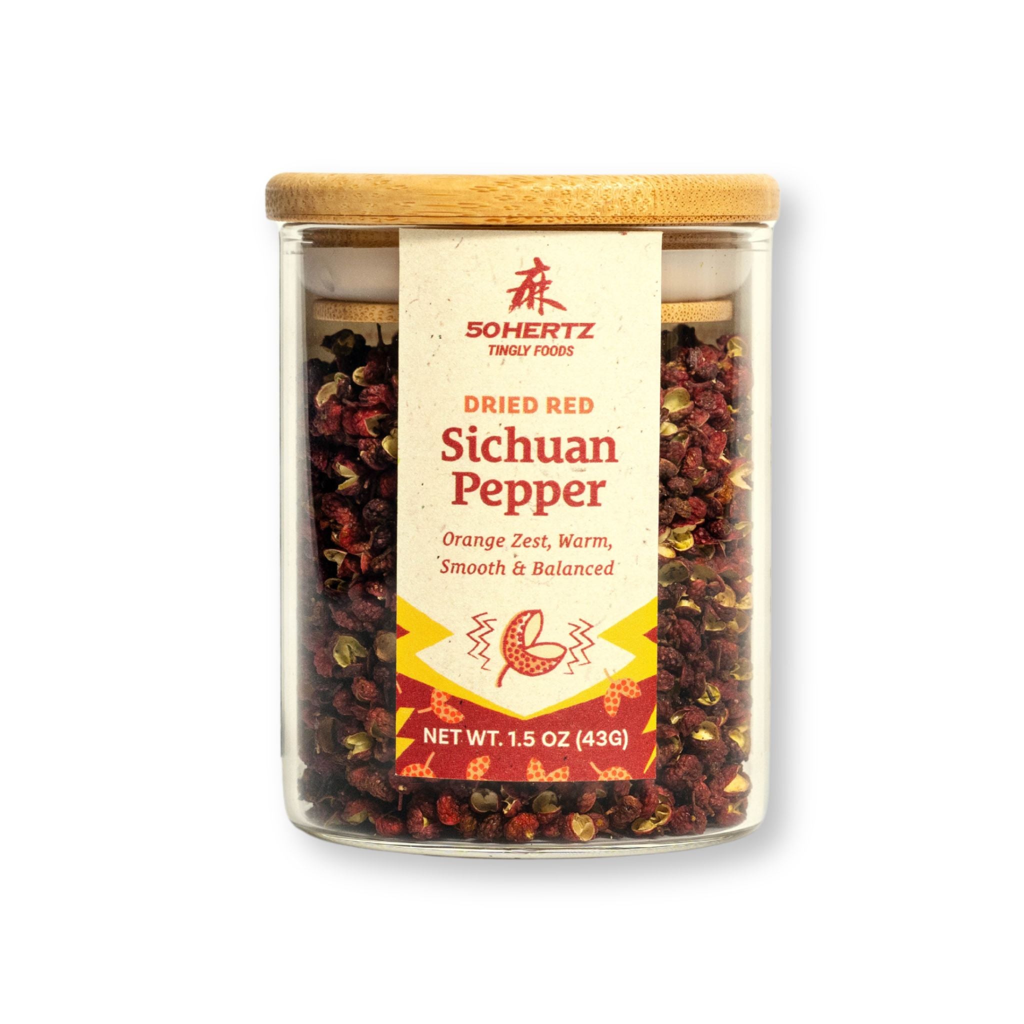 Jar of 50 Hertz dried red Sichuan pepper