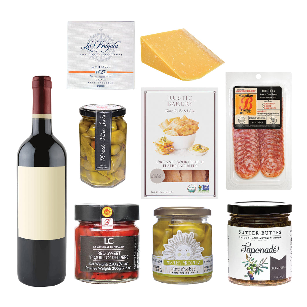 Party Picks with Wine Gift Basket