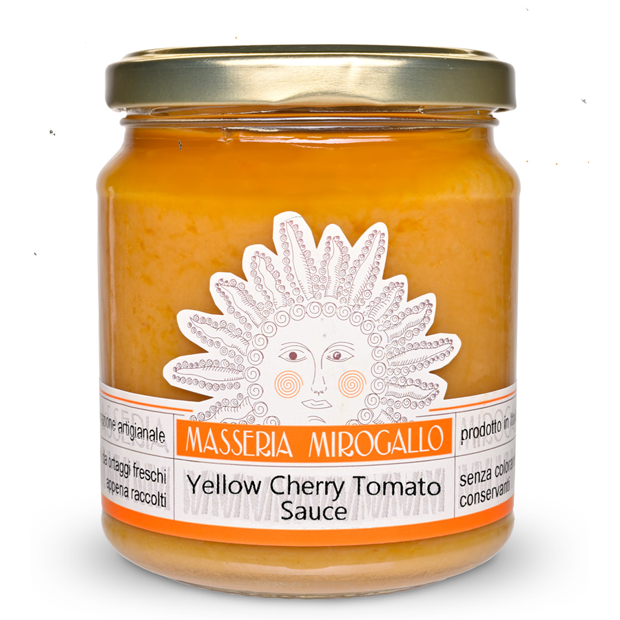 Jar of Mirogallo Yellow Cherry Tomato Sauce