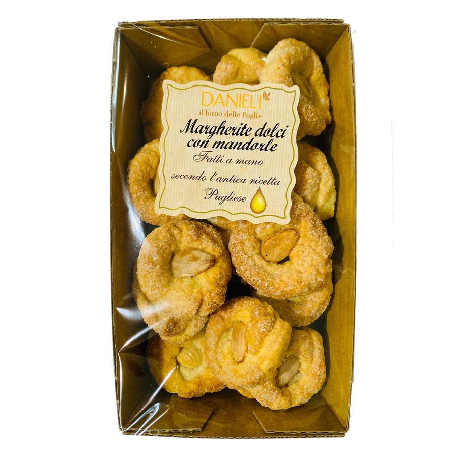 Box of Danieli cookies with a label on a white background