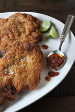 Crispy Sambal Chicken Cutlets Made with Hot Chilli Sambal from Auria's Malaysian Chicken