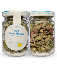 Wild Greek Thyme Flowers from Daphnis and Chloe - Front and Back of Jar
