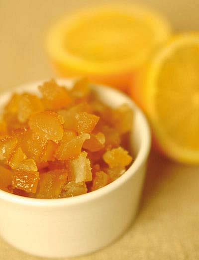 lemon peel cubes