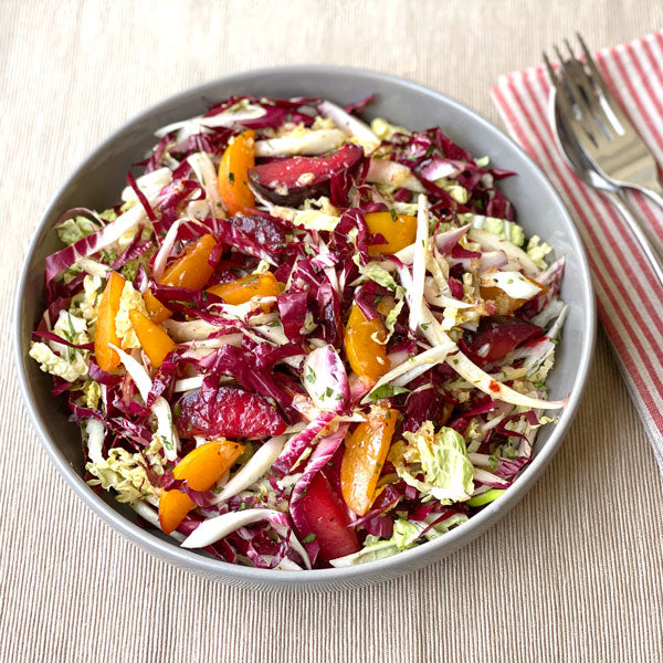 Stone Fruit & Chicory Slaw with Ginger Vinaigrette