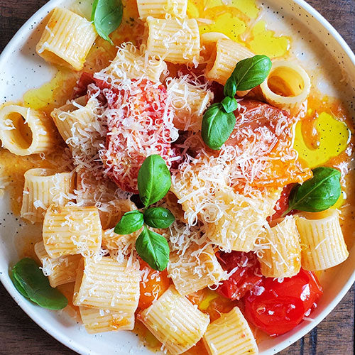 Pasta with Herby Buttered Tomatoes