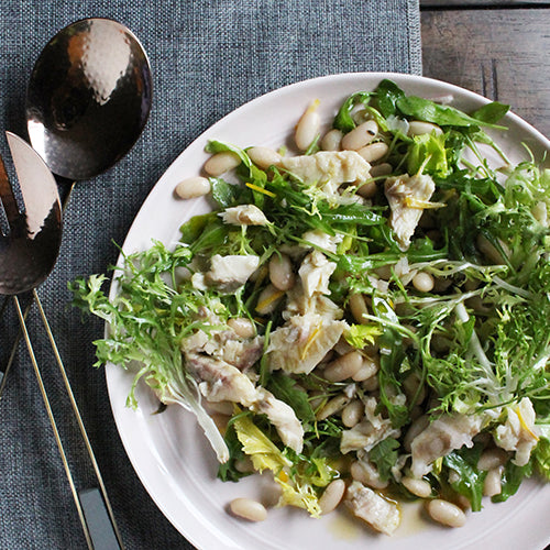White Bean Salad with Grilled Branzino