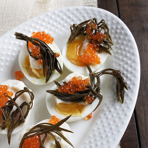 Soft-Boiled Eggs with Sea Fennel & Trout Roe