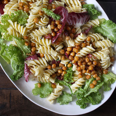 Pasta Salad with Crispy Chickpeas & Chicories