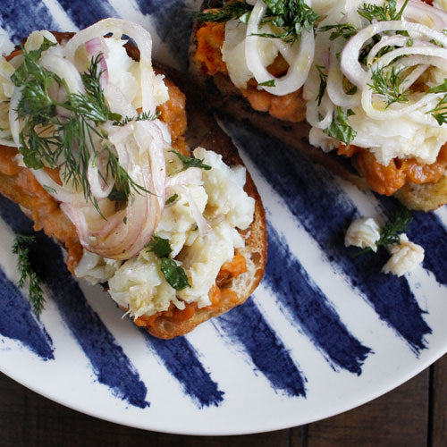 Cod Toasts with Smoky White Beans