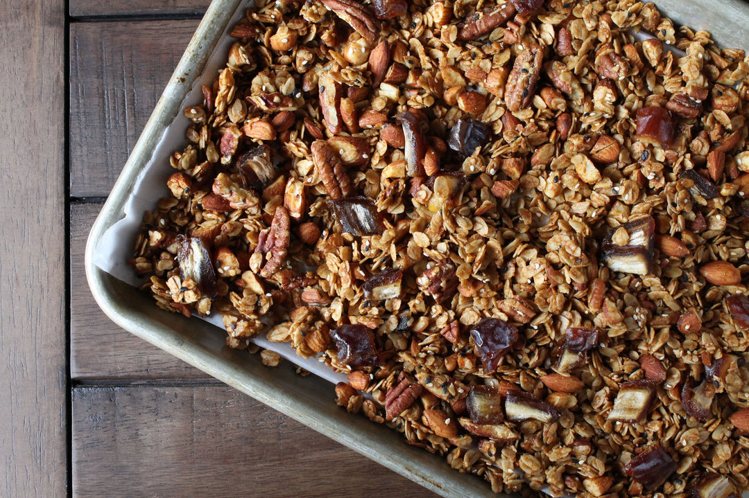 Sweet & Salty Tahini Date Granola