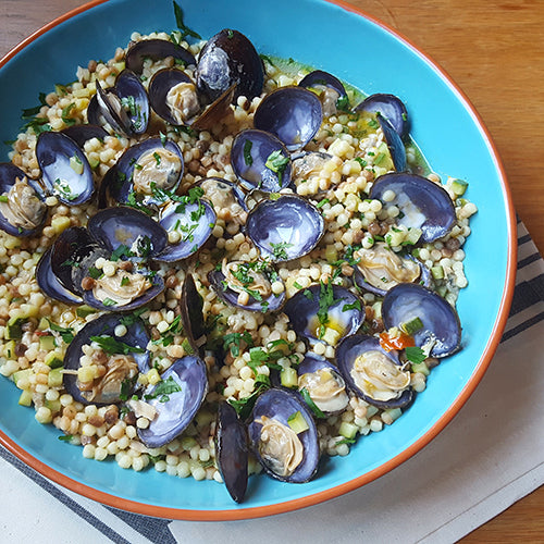 Fregola Sarda with Clams & Zucchini