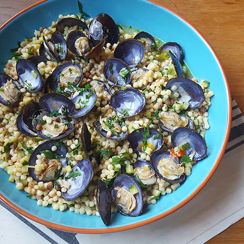 Fregola Sarda with Clams & Zucchini