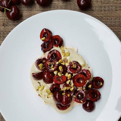Pistachio & Cherry Pavlova