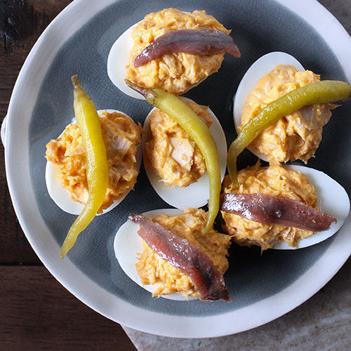 Spanish-Style Tuna Deviled Eggs