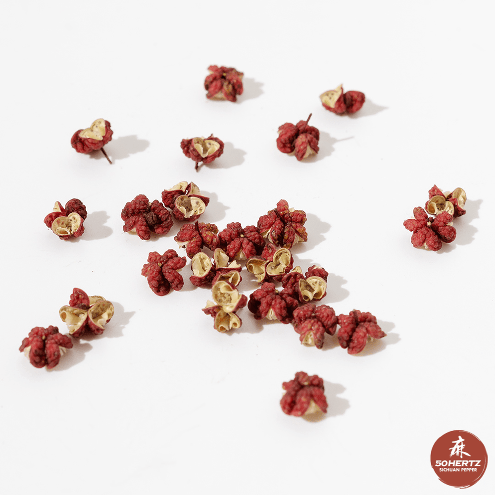 Open buds of red Sichuan peppers
