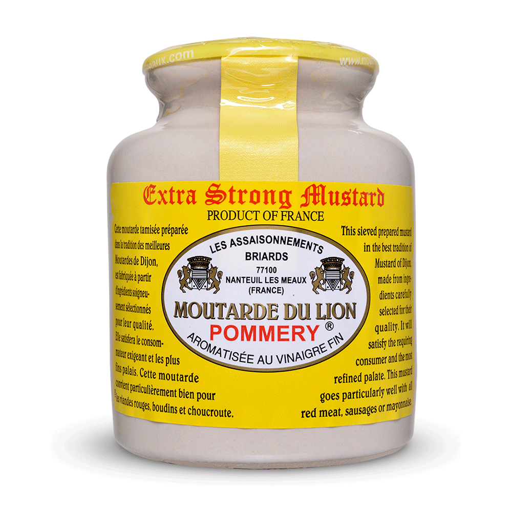 Jar of Pommery Extra Strong Dijon Lion Mustard