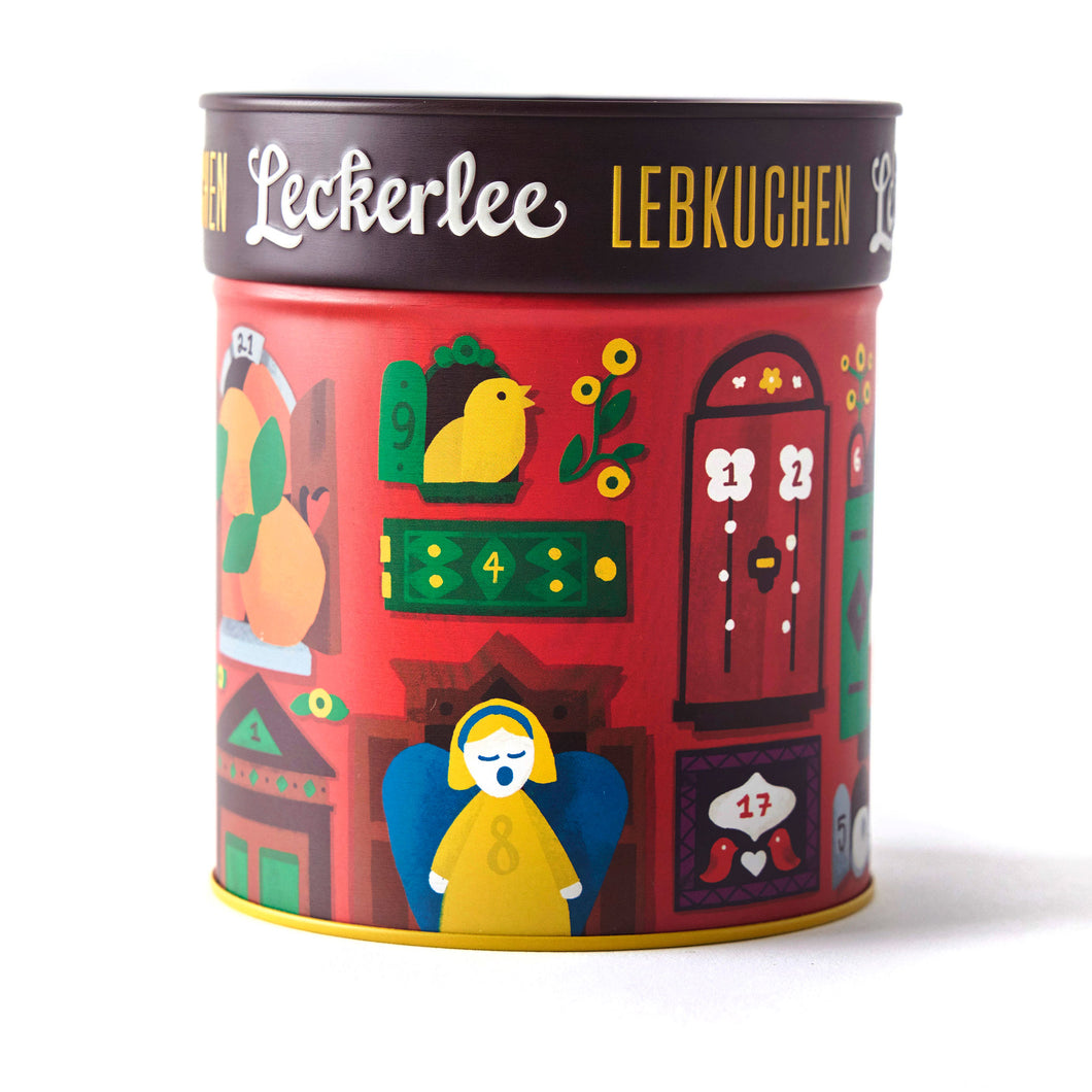 Leckerlee lebkuchen gift tin in the advent calendar design