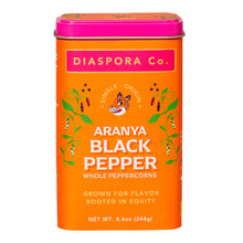 Larger, chef-sized tin of Diaspora Aranya Black Pepper