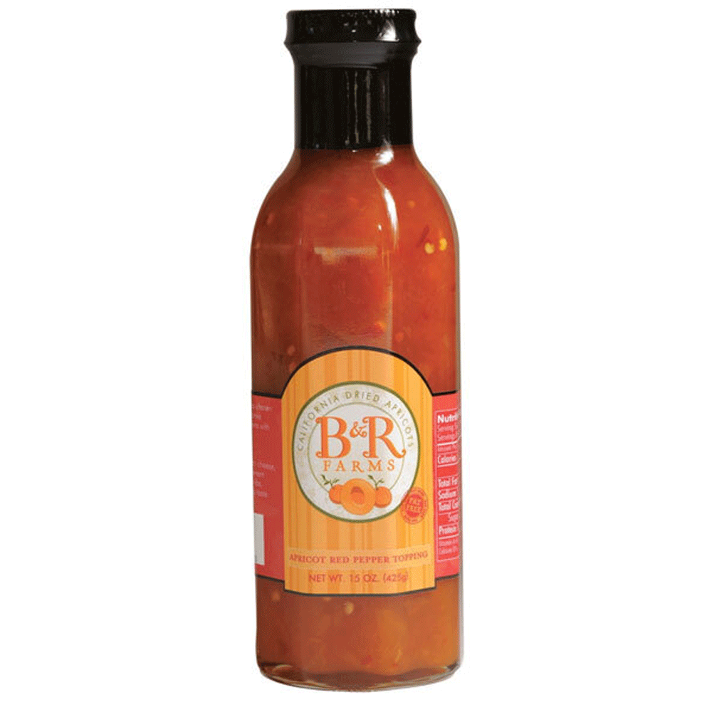 Bottle of B&R Apricot Red Pepper Topping