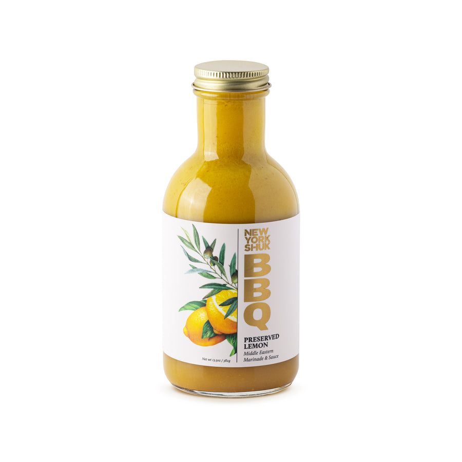 Bottle of New York Shuk Preserved Lemon BBQ Sauce