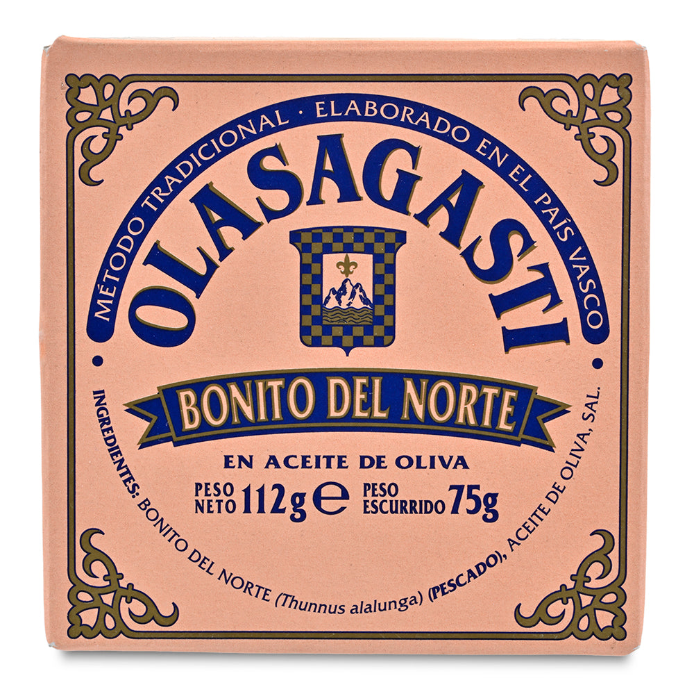 Small Olasagasti Bonito Del Norte fish product packaging on a white background