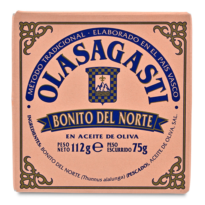 Small Olasagasti Bonito Del Norte fish product packaging on a white background