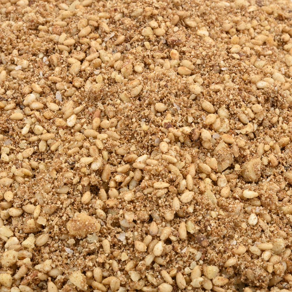 Zoom in of dukkah spice blend