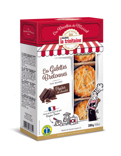 Box of La Trinitaine French Butter Cookies with Chocolate Chips
