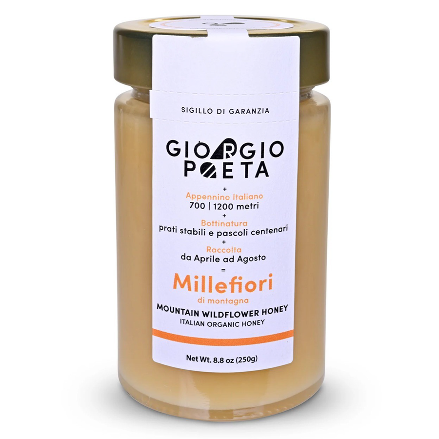 Jar of Giorgio Poeta Millefiori Organic Wildflower Honey