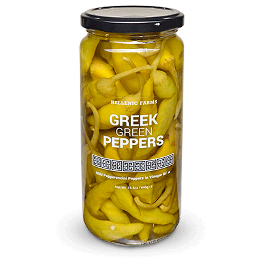 Jar of Greek Green Peppers