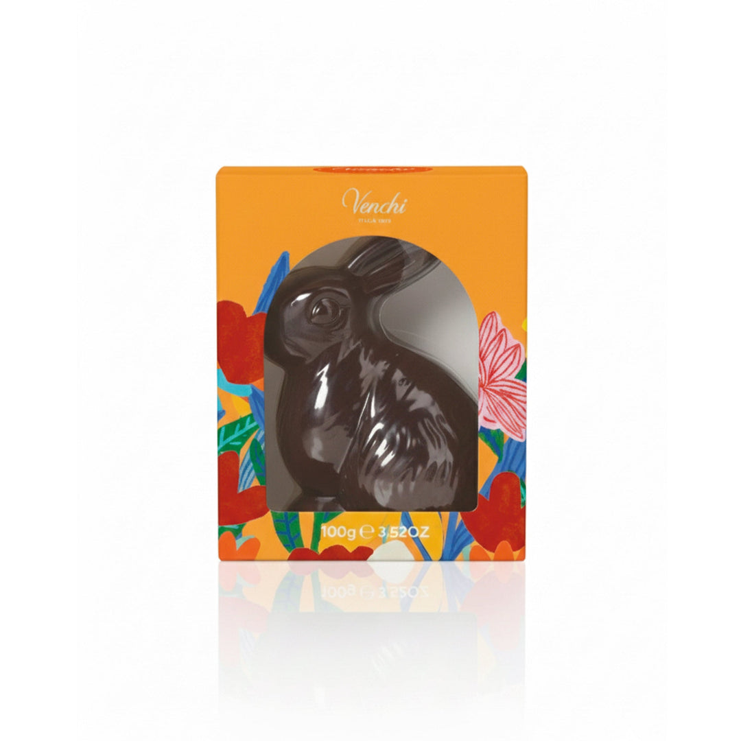 Chocolate bunny in a colorful packaging with 'Vanichi' branding on a white background