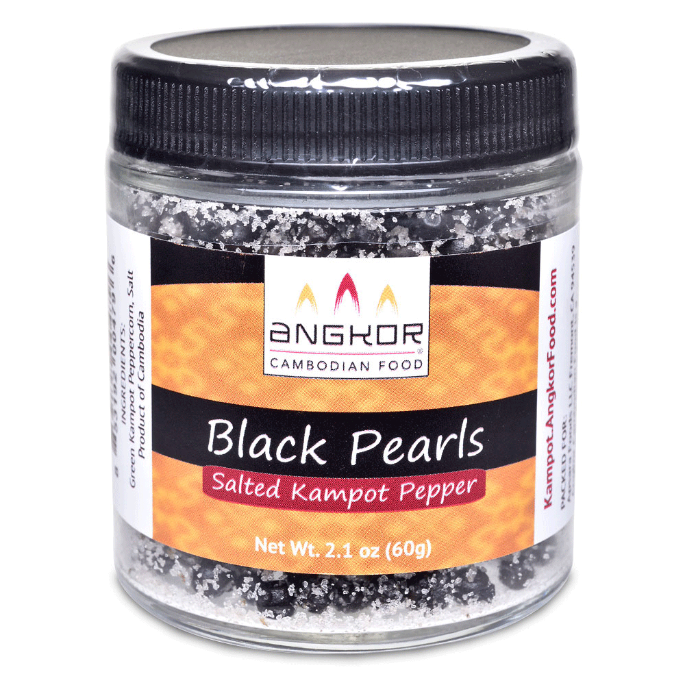 Angkor Cambodian Food Black Pearls (Salted Kampot Pepper)