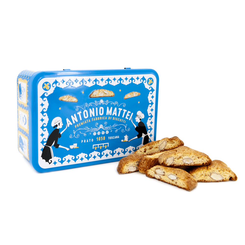 Antonio Mattei blue biscotti gift tin