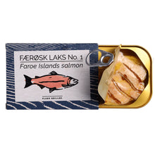 Open tin of FANGST grilled Faroe Island salmon