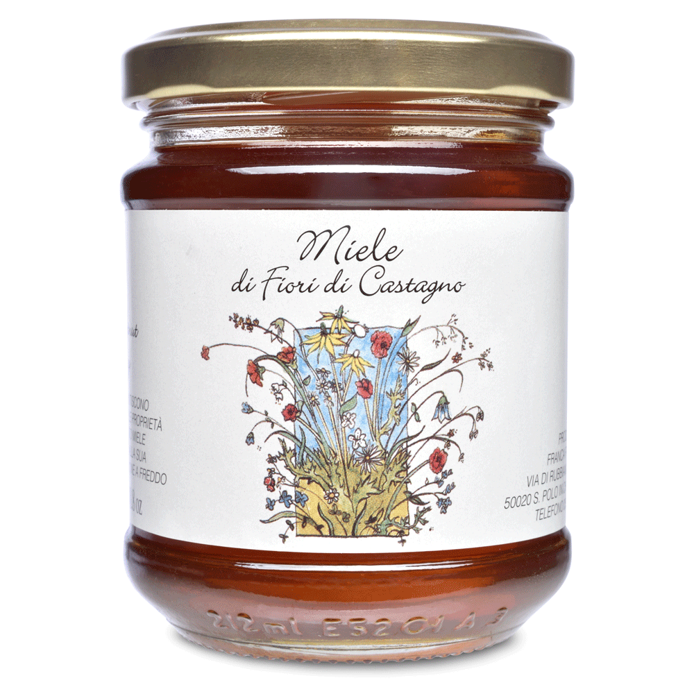 Jar of chestnut honey