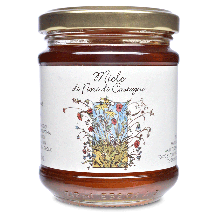 Jar of chestnut honey