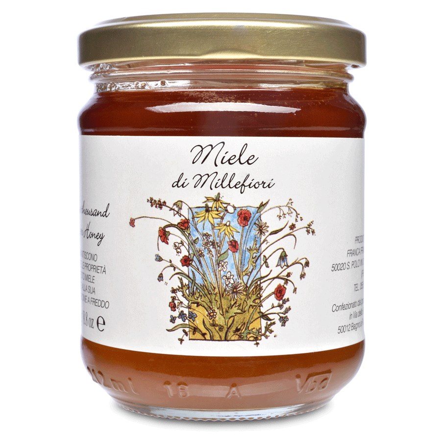 Jar of millefiori honey