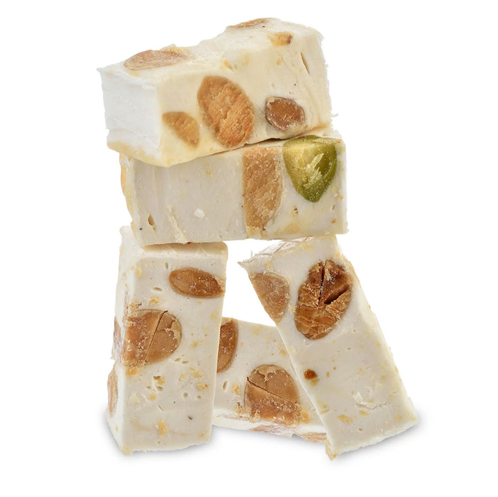Unwrapped nougat pieces