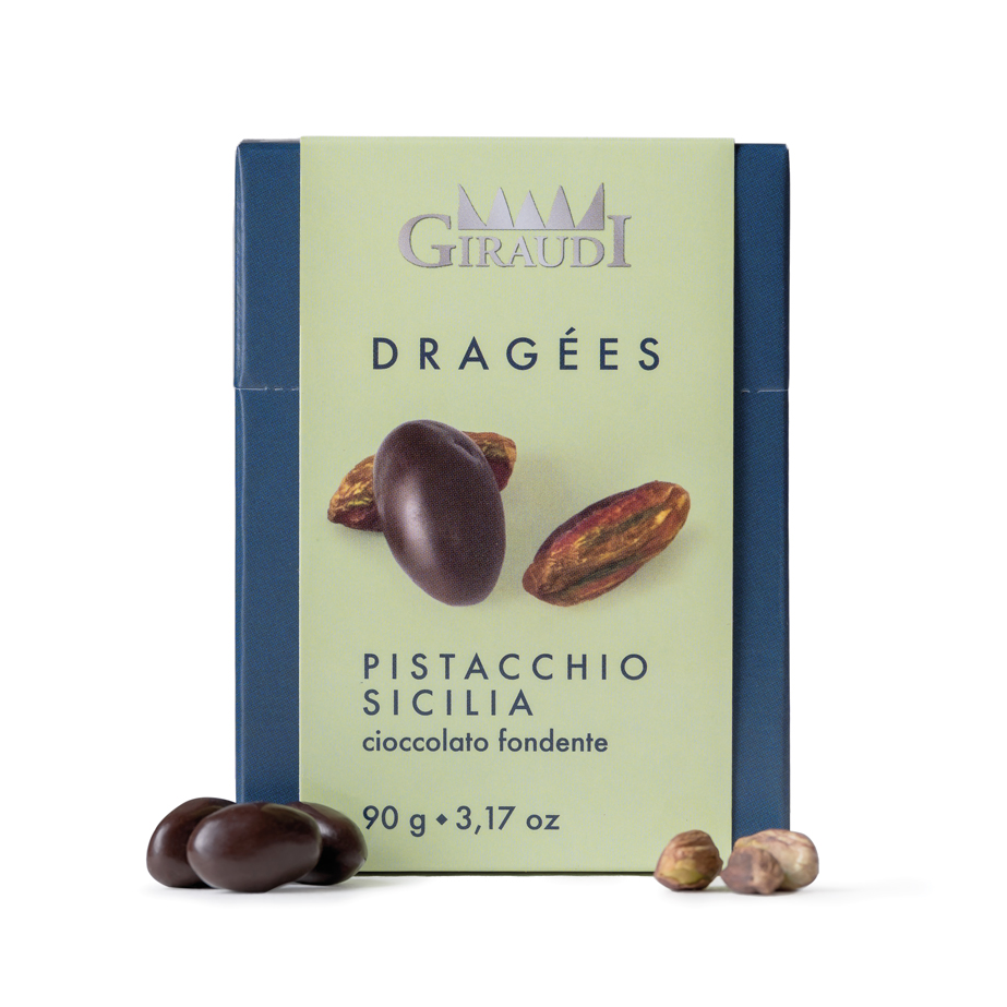 Mint green box of chocolate pistachios