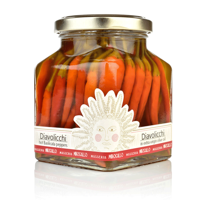 Masseria Mirogallo Diavolicchi Hot Peppers in Extra Virgin Olive Oil