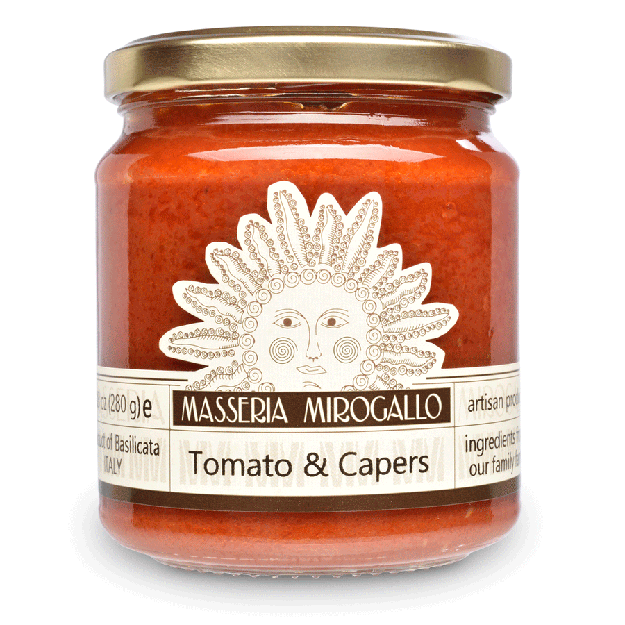 Jar of tomato & capers sauce