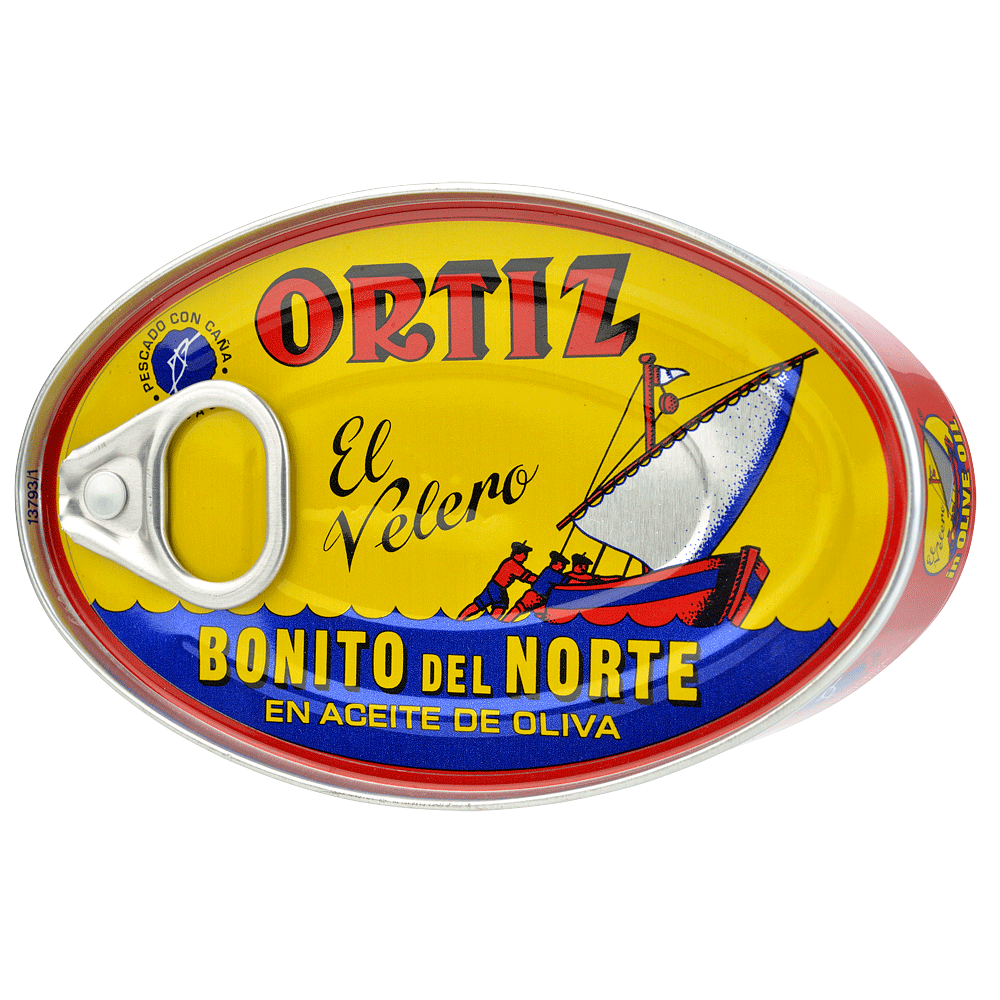 Oval tin of Ortiz tuna