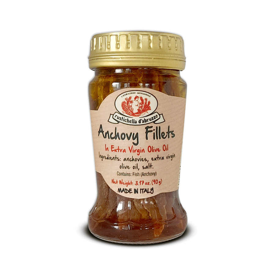 Jar of anchovy fillets in olive oil