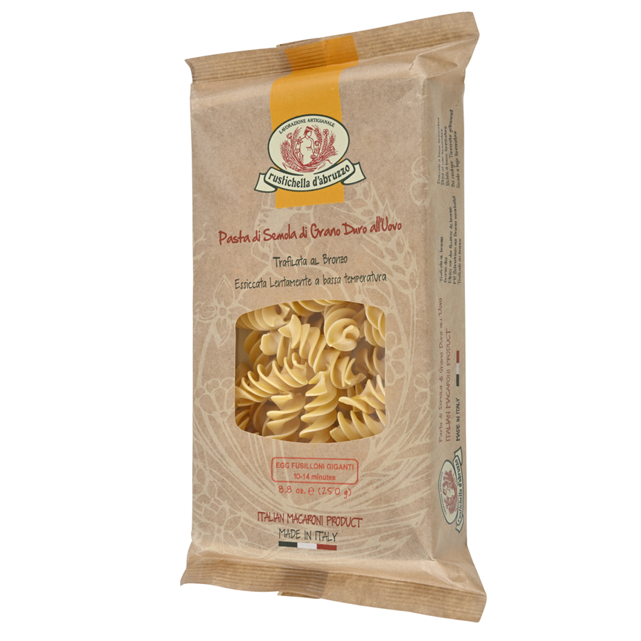 Pasta package with brand logo on a white background