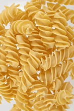 Close up spirals of Rustichella d'Abruzzo Egg Fusilloni Giganti pasta