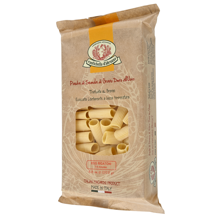 8.8 ounce package of Rustichella d'Abruzzo Egg Rigatoni pasta