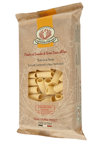 8.8 ounce package of Rustichella d'Abruzzo Egg Rigatoni pasta