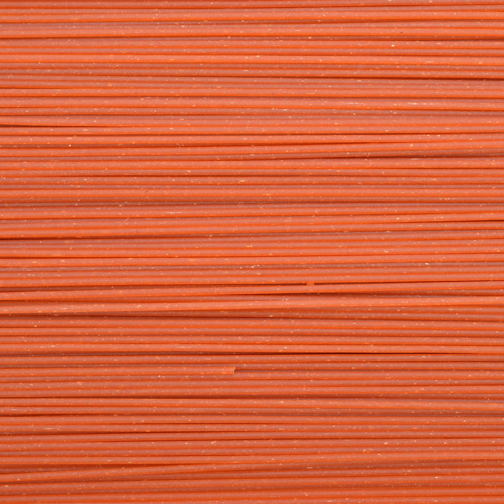 Close up of red pepper tonnarelli pasta